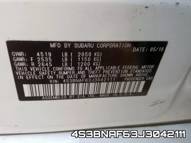4S3BNAF63J3042111 фото 2