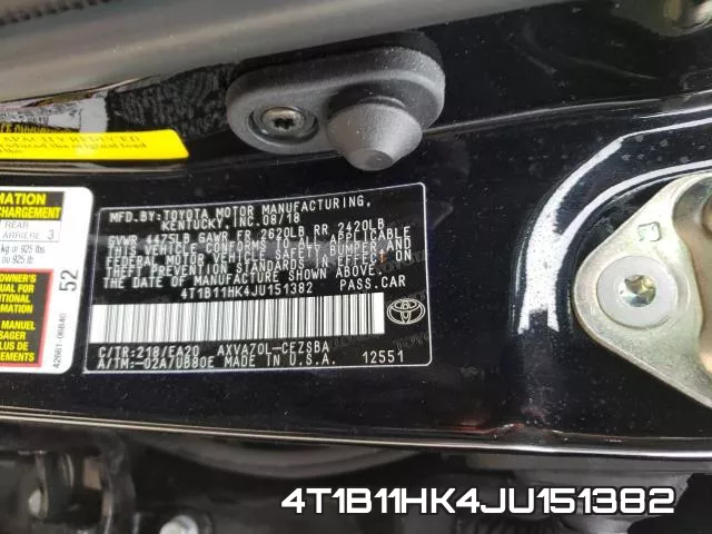 4T1B11HK4JU151382 фото 2