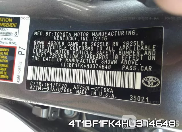 4T1BF1FK4HU374648 фото 10