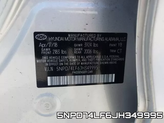 5NPD74LF6JH349995 фото 2