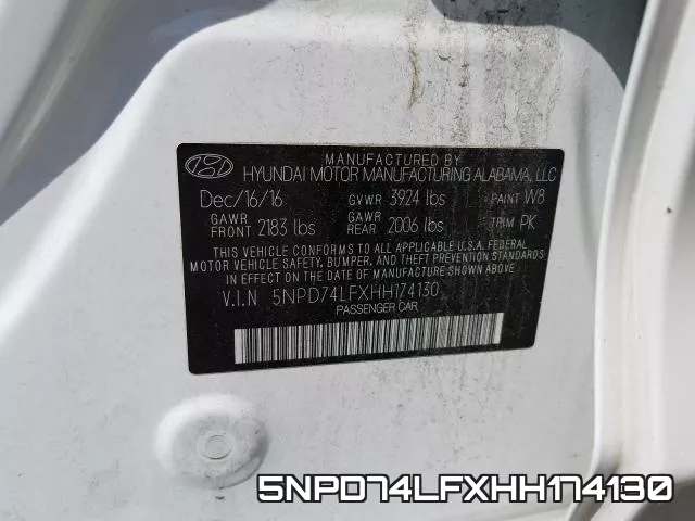 5NPD74LFXHH174130 фото 2