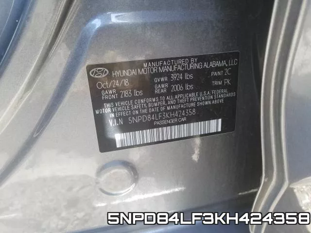 5NPD84LF3KH424358 фото 2
