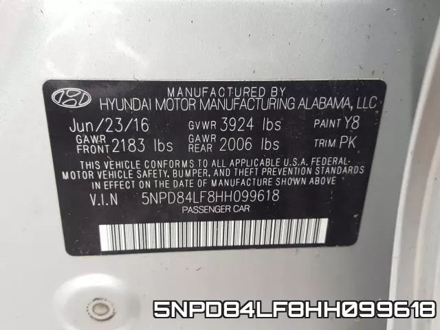 5NPD84LF8HH099618 фото 2