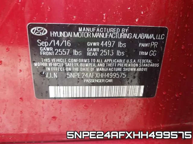 5NPE24AFXHH499575 фото 2