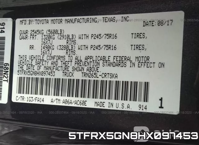 5TFRX5GN8HX097453 фото 10