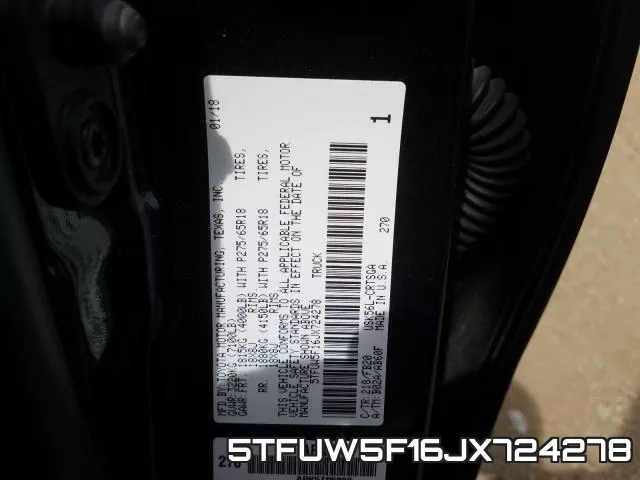 5TFUW5F16JX724278 фото 2