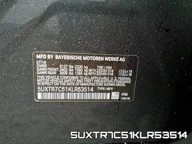 5UXTR7C51KLR53514 фото 2