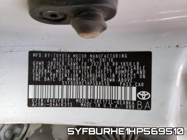 5YFBURHE1HP569510 фото 2