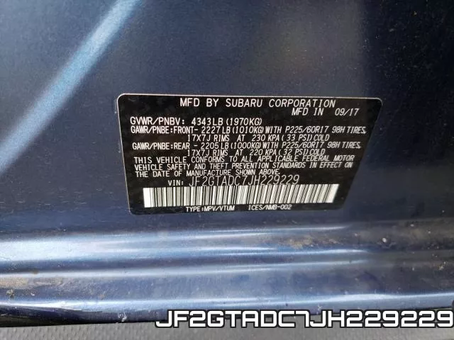 JF2GTADC7JH229229 фото 2