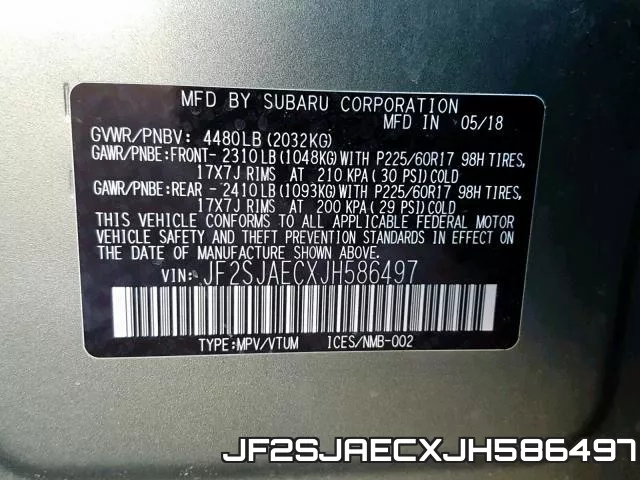 JF2SJAECXJH586497 фото 2