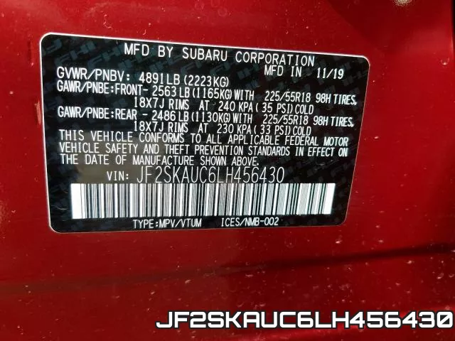JF2SKAUC6LH456430 фото 2