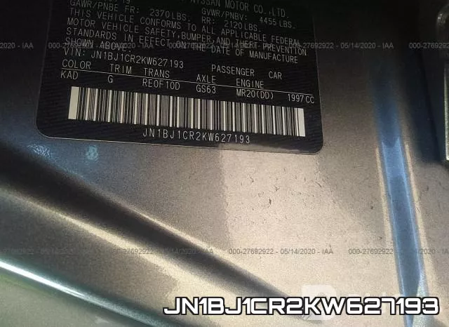 JN1BJ1CR2KW627193 фото 10