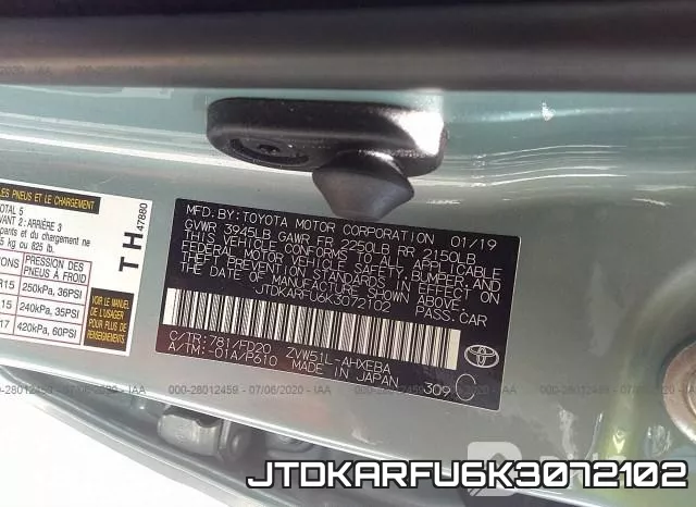 JTDKARFU6K3072102 фото 10