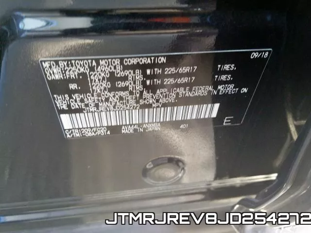 JTMRJREV8JD254272 фото 2