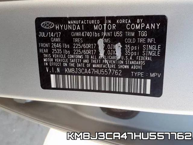 KM8J3CA47HU557762 фото 2