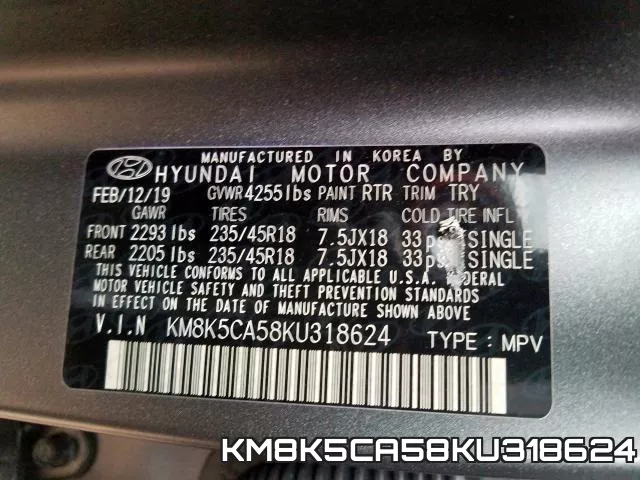 KM8K5CA58KU318624 фото 2