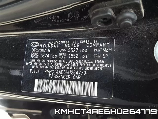 KMHCT4AE6HU264779 фото 2