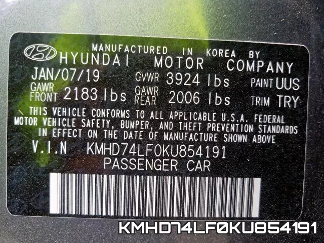 KMHD74LF0KU854191 фото 2