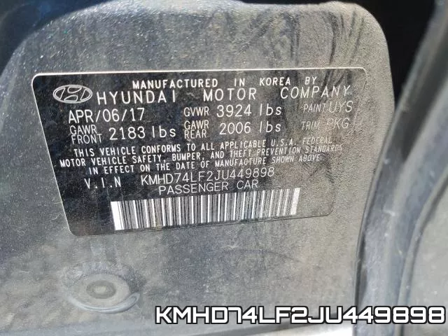 KMHD74LF2JU449898 фото 2