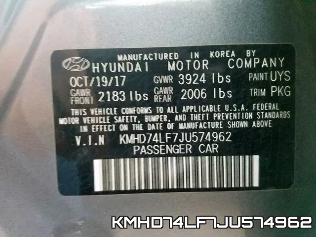 KMHD74LF7JU574962 фото 2