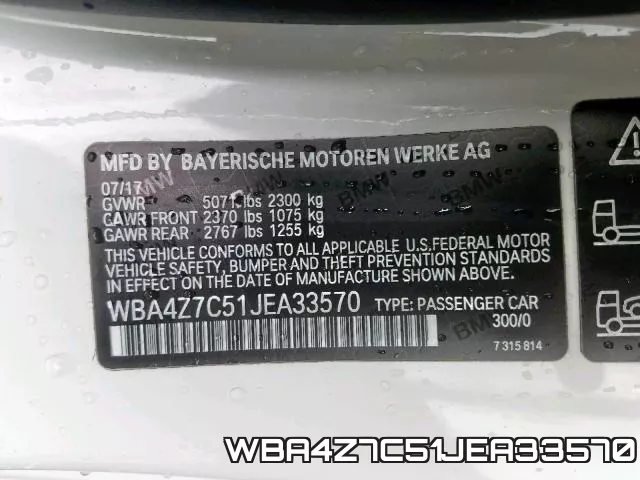 WBA4Z7C51JEA33570 фото 2