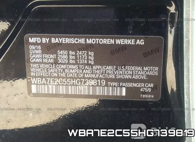 WBA7E2C55HG739819 фото 10