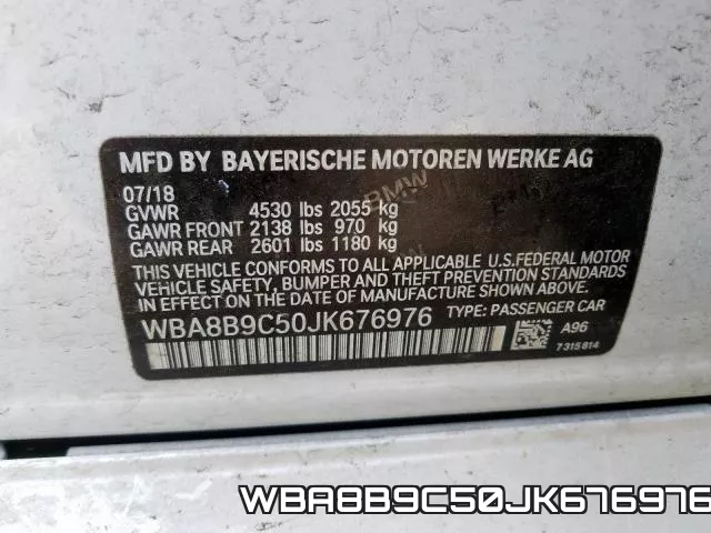 WBA8B9C50JK676976 фото 2