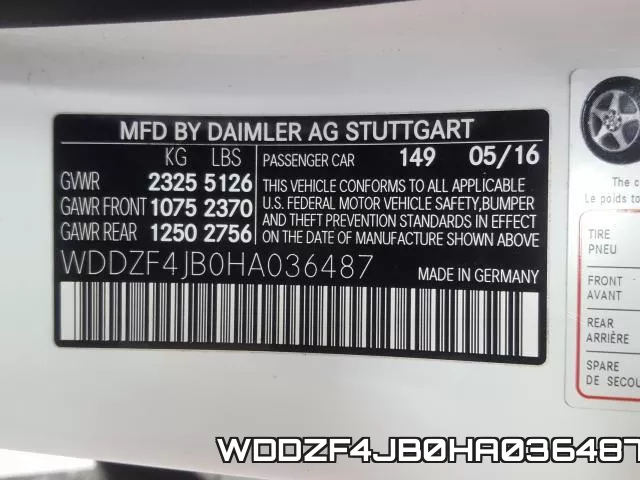 WDDZF4JB0HA036487 фото 2