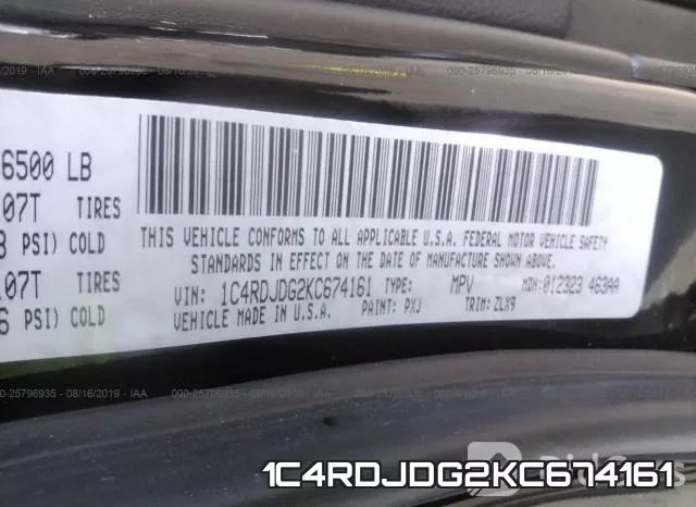 1C4RDJDG2KC674161 фото 10