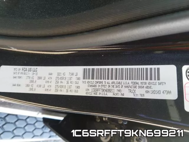 1C6SRFFT9KN699211 фото 2