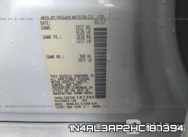 1N4AL3AP2HC187394 фото 8