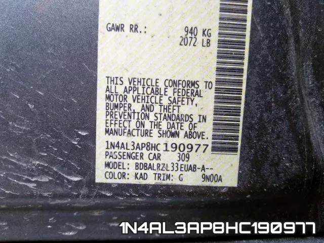 1N4AL3AP8HC190977 фото 2