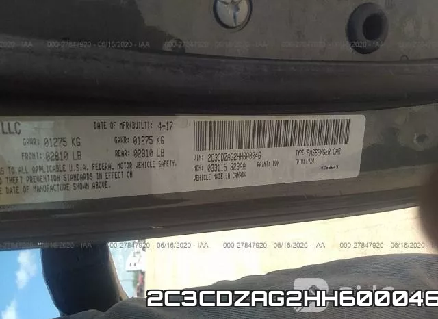 2C3CDZAG2HH600046 фото 10