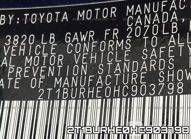 2T1BURHE0HC903798 фото 10