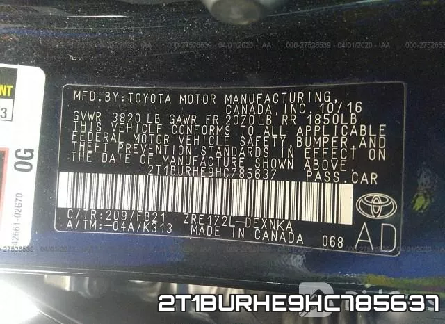 2T1BURHE9HC785637 фото 10