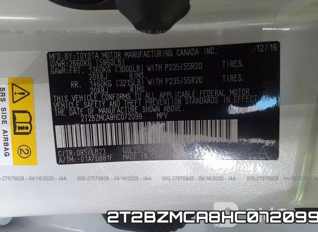 2T2BZMCA8HC072099 фото 10