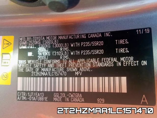 2T2HZMAA1LC157470 фото 2