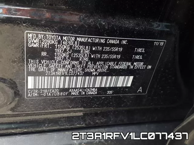 2T3A1RFV1LC077437 фото 2