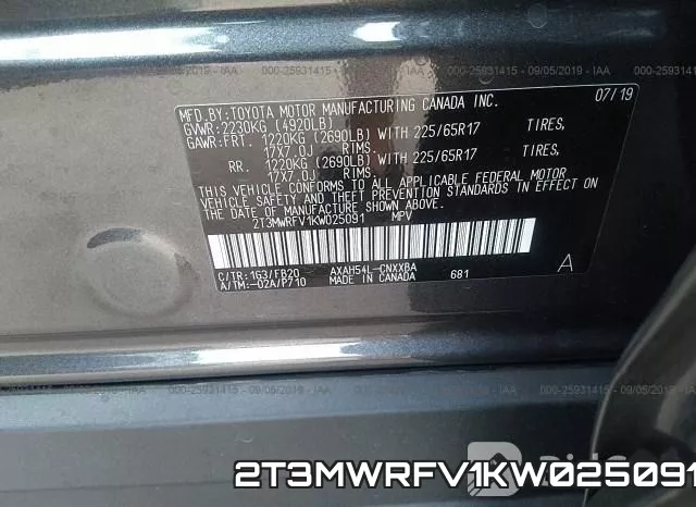 2T3MWRFV1KW025091 фото 10