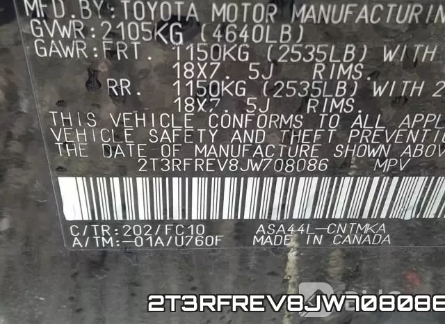 2T3RFREV8JW708086 фото 10