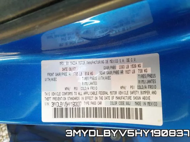 3MYDLBYV5HY190837 фото 2