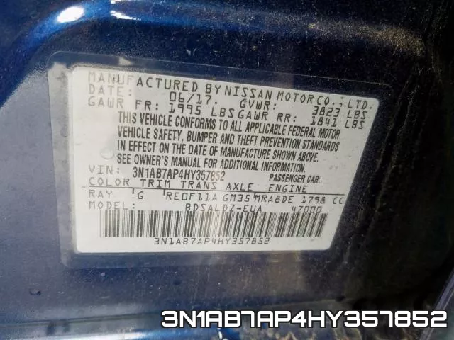 3N1AB7AP4HY357852 фото 2
