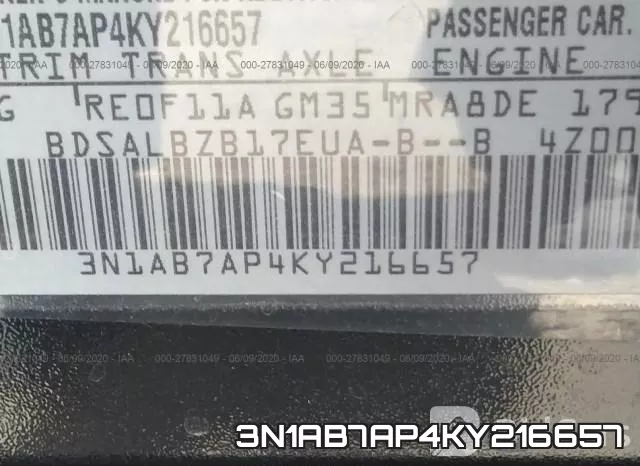 3N1AB7AP4KY216657 фото 10