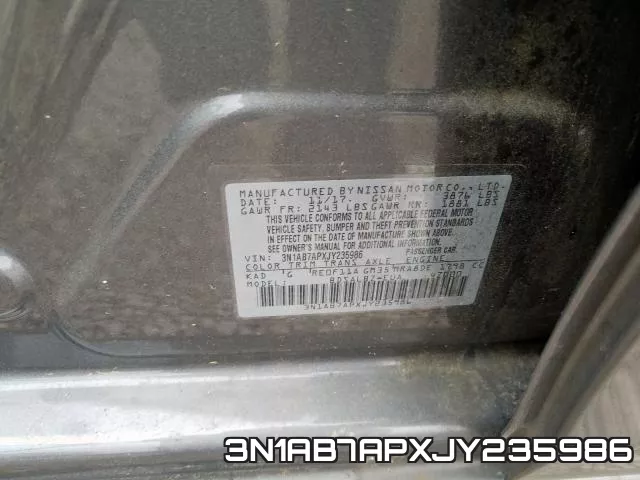 3N1AB7APXJY235986 фото 2