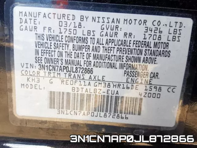 3N1CN7AP0JL872866 фото 2