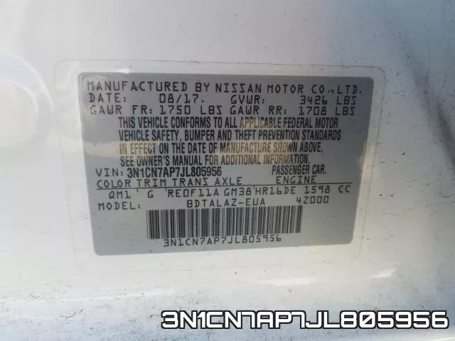 3N1CN7AP7JL805956 фото 2