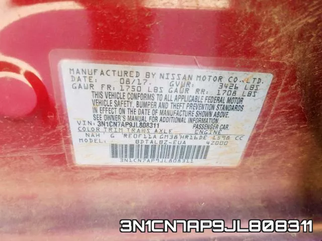 3N1CN7AP9JL808311 фото 2