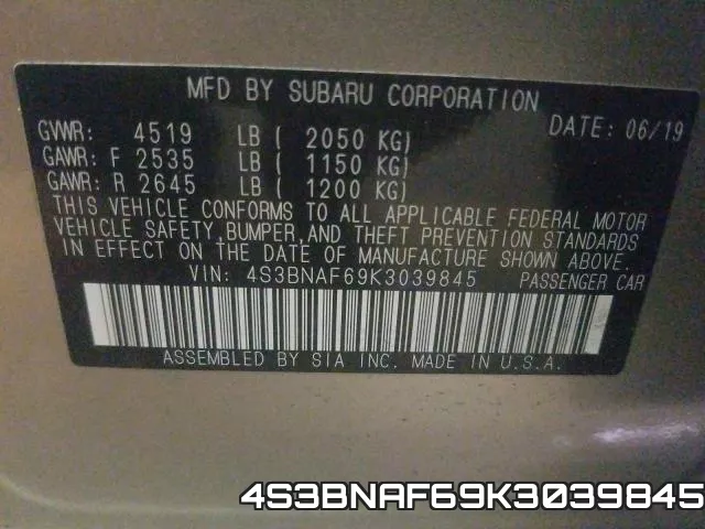 4S3BNAF69K3039845 фото 2
