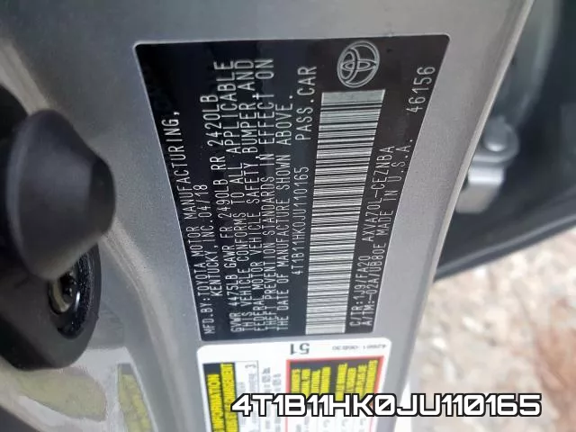 4T1B11HK0JU110165 фото 2