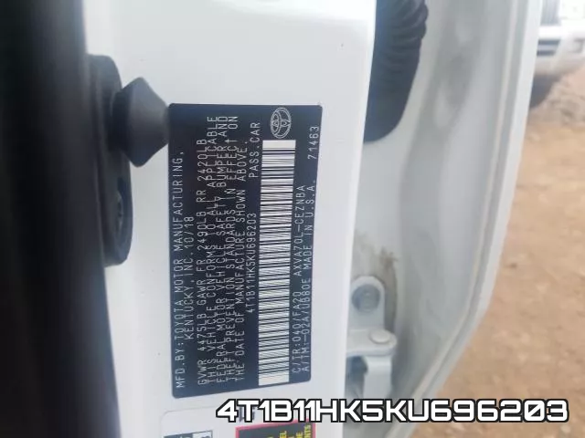 4T1B11HK5KU696203 фото 2